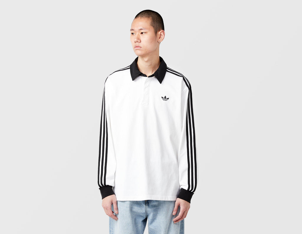 adidas Originals 3-Stripes Rugby Long Sleeve Polo Shirt