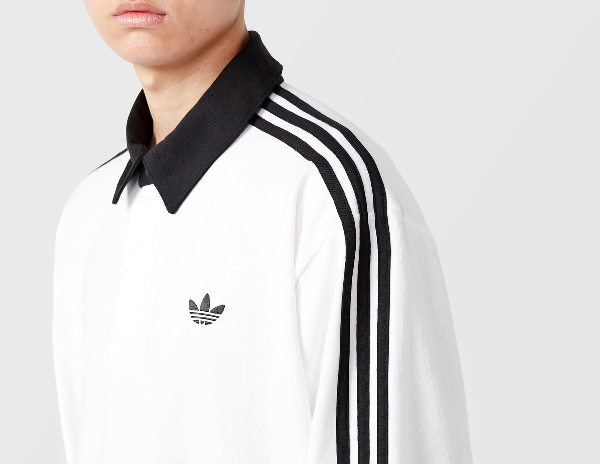 adidas Originals 3-Stripes Rugby Long Sleeve Polo Shirt