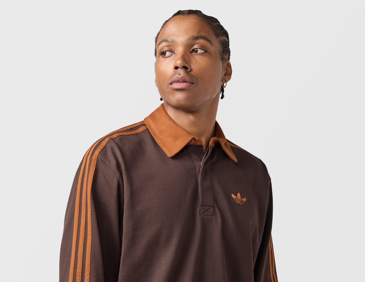 adidas Originals 3-Stripes Rugby Long Sleeve Polo Shirt