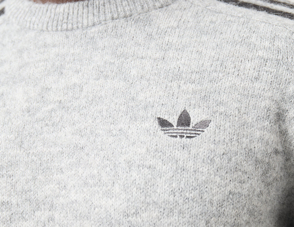 adidas Originals 3-Stripes Knit Crew Sweatshirt