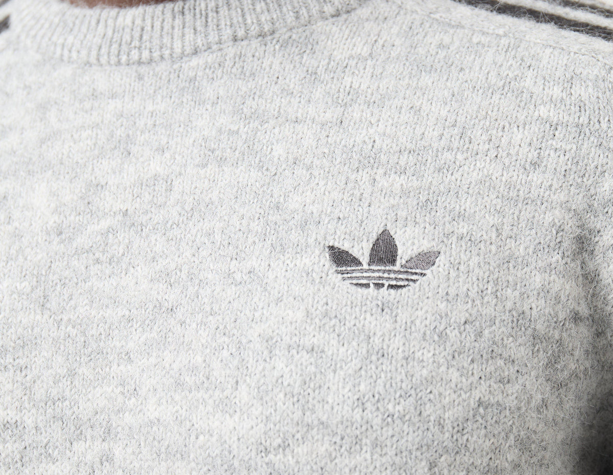 adidas Originals 3-Stripes Knit Crew Sweatshirt